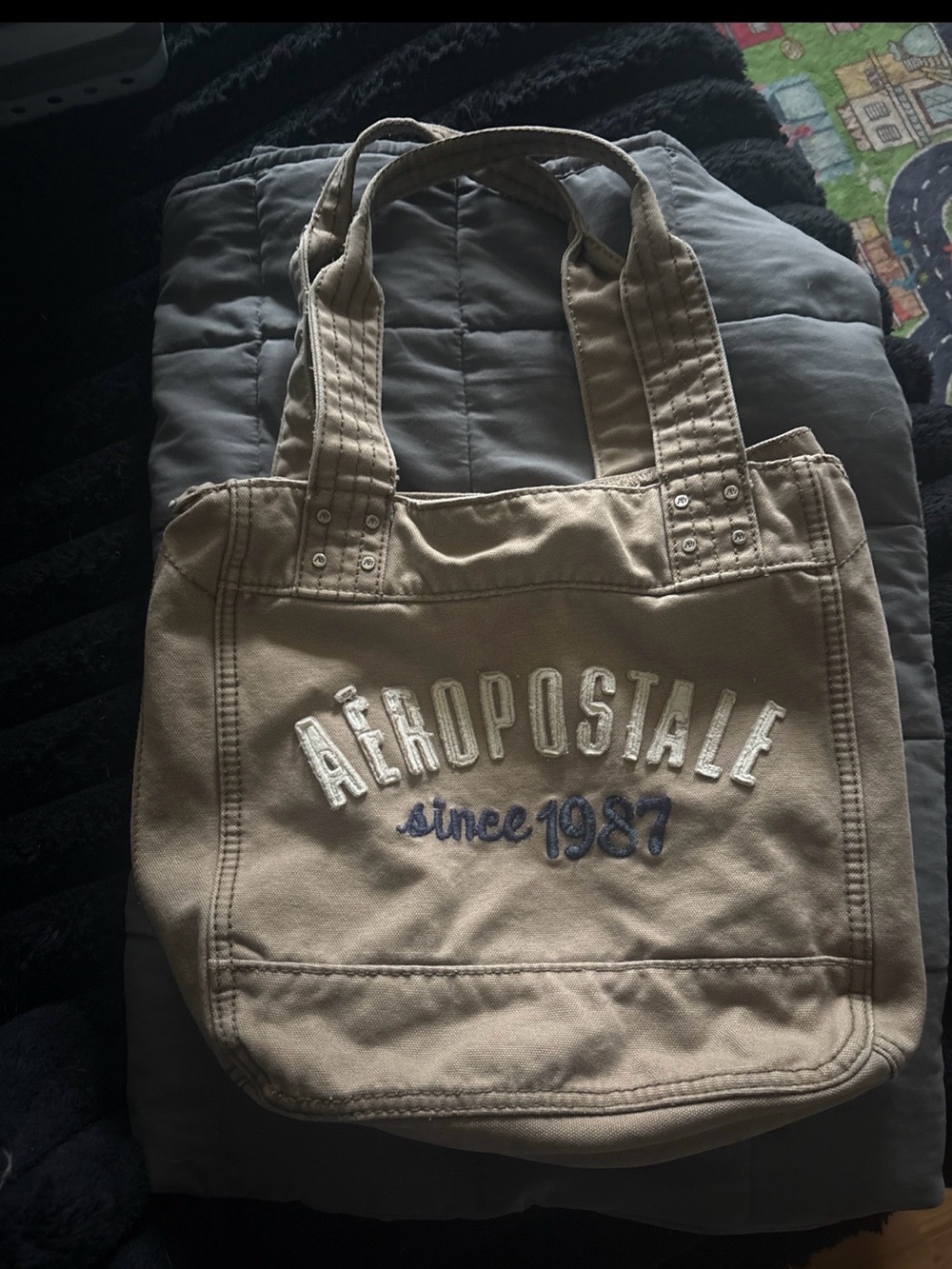 Aeropostale Since 1987 Canvas Tote Bag - Beige
